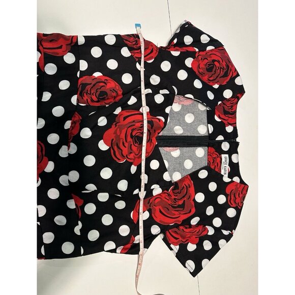 Grace Karin Rose Polka Dot Print Rockabilly Pinup Retro Party Chic Bodycon Dress - Picture 7 of 8